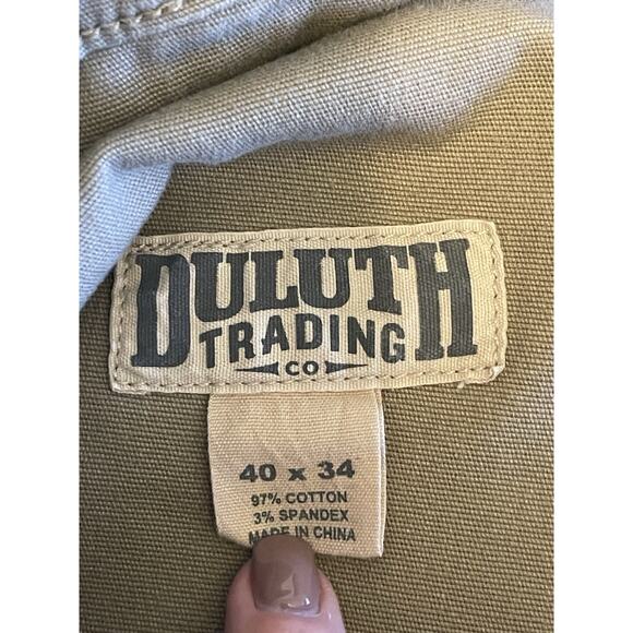Duluth Trading Co Flex Fire Hose Pants Mens 40x34 Tan Straight Fit Workwear - Picture 11 of 12